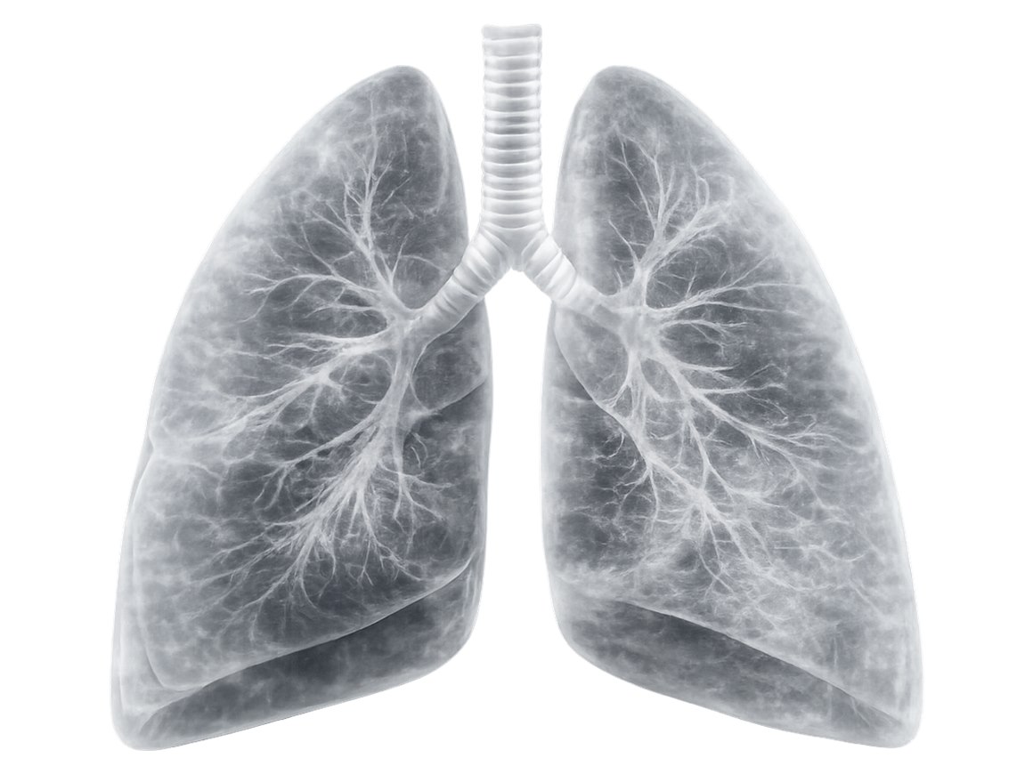 Ilustración de los pulmones y el árbol bronquial